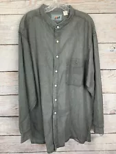 Men's PAGE 1 CLOTHING FOR NOW Charcoal Denim Shirt Banded Collar XXL