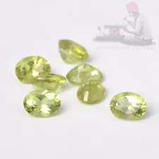 6x4mm Oval cut Natural Green Peridot Untreated Loose Gemstone for sale 3 Pieces