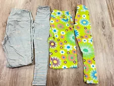 Lot of 2 Sets Mommy and Me LuLaRoe Leggings OS and S/M Flowers, Stripes