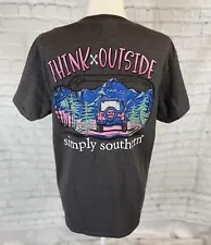 Simply Southern T-shirt Pink Jeep Think Outside the Box Gray Woman’s Size M Life