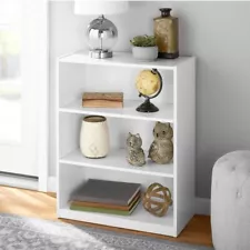 3 Shelf Bookcase with adjustable storage shelf easy to assemble for living room