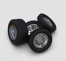 1:18 15” Weld Draglites” Chrome Wheels And Tires