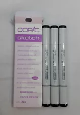 Pack of 3 Black COPIC SKETCH Double-Ended Markers Medium Broad & Super Brush