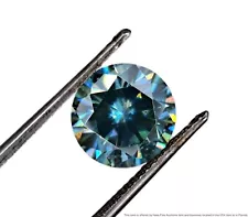 GIA 3.13ct Beautiful Blue Lab Grown Moissanite Round Fine Loose Unset Gem Stone