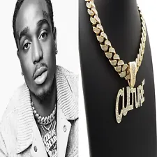 MIGOS CULTURE PENDANT GOLD MIAMI CUBAN LINK CHAIN NECKLACE OFFSET CARDI B HIPHOP