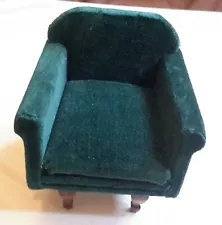 NEW Vintage Dollhouse Miniature UPHOLSTERED LAWSON CLUB CHAIR B. Shackman #3252