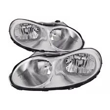 Headlights Set For 1998-2001 Chrysler Concorde Halogen Headlamp Pair Assembly