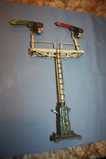 IVES TRAINS 'STANDARD GAUGE' MANUAL DOUBLE SEMAPHORE, PARTS/RESTORATION, "AS-IS"