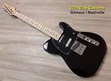 2024 Elite Customs Black Gilmour SSS Nashville Tele Style Telecaster elec Guitar