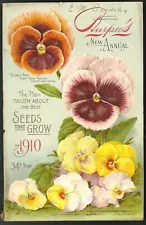 wall decor for sale 1910 pansies Burpee'sflower packet retro poster