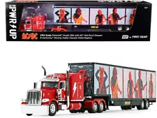 Peterbilt 389 63" Mid-Roof Sleeper Cab Viper Red with Kentucky Moving Trailer "A