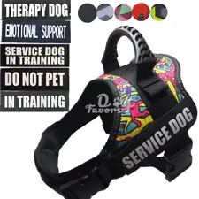 Service Dog Training Control Harness Vest Patches Emotional Support Therapy Dog