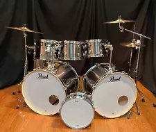 Pearl Export Drum Set 7 Piece Double Bass 2023 Smoky Chrome w. Zildjian Cymbals