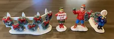 Dept 56 Snow Village Wreaths For Sale 5408-9, 4 piece set, EUC