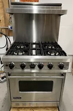 VIKING Professional 30" Dual Fuel Range Oven 4 Burner Stainless VDSC307-4BSS