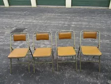 4 Vintage Samsonite Padded Metal Folding Chairs 1940s-50s Era Mid Century Nice