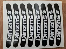 8X SUZUKI BLACK MOTORCYCLE BIKE WHEEL STICKERS DECALS TAPE RIMS gsxr Black