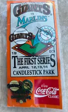 PIN celebrating GIANTS&MARLINS 1st Series @ CANDLESTIC PARK April 12-14,93 SALE