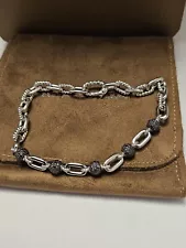 DAVID YURMAN Madison Chain Bracelet Sterling Silver with Black Diamonds, 6mm Be