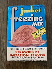 Vintage Junket Freezing Mix Strawberry Imitation Flavor Dessert Display Box NOS