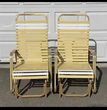 2 Brown Jordan Outdoor Patio Gliders Chairs Mid Century Vintage