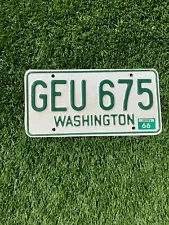 1966 WASHINGTON STATE LICENSE PLATE- EXCELLENT CONDITION YOM FOR YOUR CLASSIC