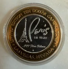 Paris Casino Resort Las Vegas $10 Gaming Token .999 Silver Casino Strike