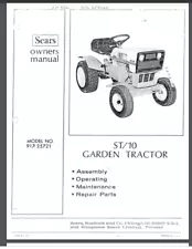 Sears ST-10 Garden Tractor 917.25721 32 pages comb bound gloss cover