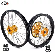 KKE 21 18 Enduro Dirtbike Wheels Rims Set Fit SUZUKI DRZ400SM 2005-2024 Sprocket