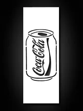 3x8 inch Custom Cut Drawing Stencil, Coca Cola Can, Plastic Sheet, New