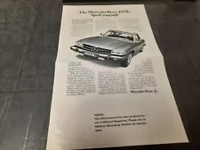 1979 mercedes Benz 450 SL original dealership Salesman brochure