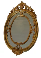 VTG Grand Baroque Style Mirror, Made In Italy MCM Hollywood Regency 12"x19.5"