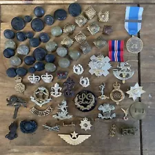 70x British Military Badge JOB LOT - Army Navy Marines, Cap Badges Buttons Medal