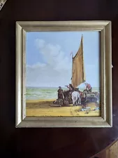 1980-2000s Oil On Canvas Unsigned Seacape With Pirates Louisiana Estate Sale