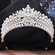 Silver CZ Crystal Bridal Wedding Tiara Crown Swarovski Crystal Crown Gang