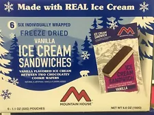 Mountain House Freeze Dried Vanilla Ice Cream Sandwiches Box Of 6