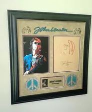 John Lennon Authentic signed self portrait sketch