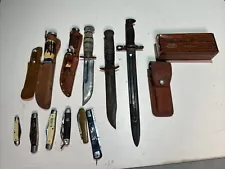 Vintage Pocket Knife Lot Of 14 Estate Find Old TImer In Box & More