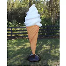 Standing Vanilla Ice Cream Cone Display Sign for Business 77 Inches Tall