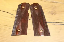 1911 Officers mod Grips Rosewood Double Diamond Checkered Colt Remington Kimber