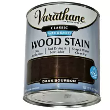 Varathane Classic Water Based Wood Stain Easy Fast Drying Dark Bourbon 32oz.