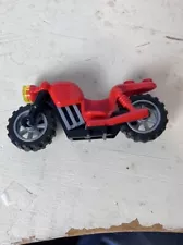 LEGO Red & Black Dirt Bike Motorcycle with Gray Rims