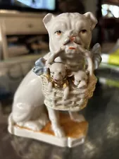 Fitz & Floyd Porcelain ‘English Bulldog With Puppies’ Figurine