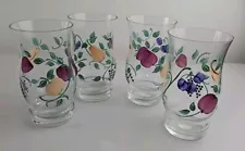 Princess House Orchard Medley Hand Painted Tumbler Drinking Glasses NIB 241A