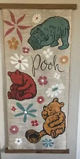 Winnie The Pooh Burlap Disney Wall Art Decor For Baby Room / Play Room