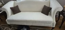 White Cream Camelback Sofa 70" wide