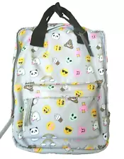 BRAND NEW NO BOUNDARIES Square Soft Nylon Fun Emoji Backpack 15" x 11"