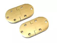 Butler Tray Table Hinge Round Edge Polished Brass Pair