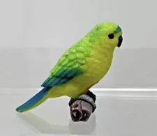 YOWIE PARROT FIGURE Parakeet Bird Green Yellow Blue MINIATURE 1.5”