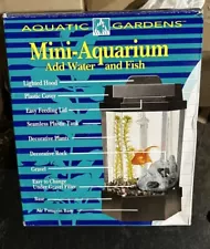 Mini Aquarium with All Decor & Accessories Included Lighted Hood Aquatic Gardens